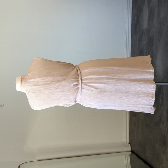 Eloquii Half Button Blouson Shift Dress Beige 24 casual bohemian summer plus - Picture 2 of 9